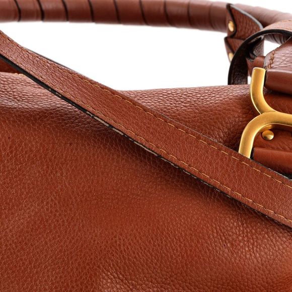 Chloe Marcie Satchel Leather Medium Brown - Picture 7 of 9